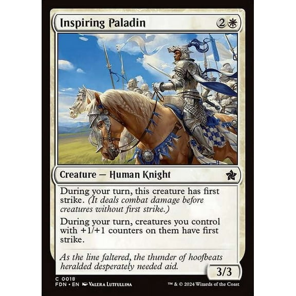MtG Foundations Common Inspiring Paladin (FOIL) #18
