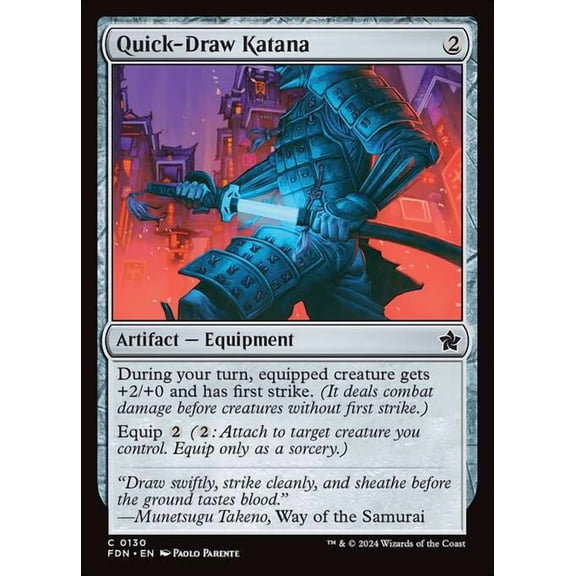 MtG Foundations Common Quick-Draw Katana (FOIL) #130