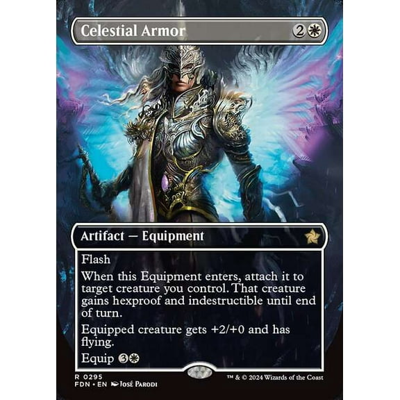 MtG Foundations Rare Celestial Armor (Borderless) #295