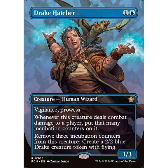 MtG Foundations Rare Drake Hatcher (Borderless) #306