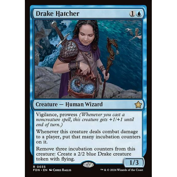 MtG Foundations Rare Drake Hatcher [FOIL] #35