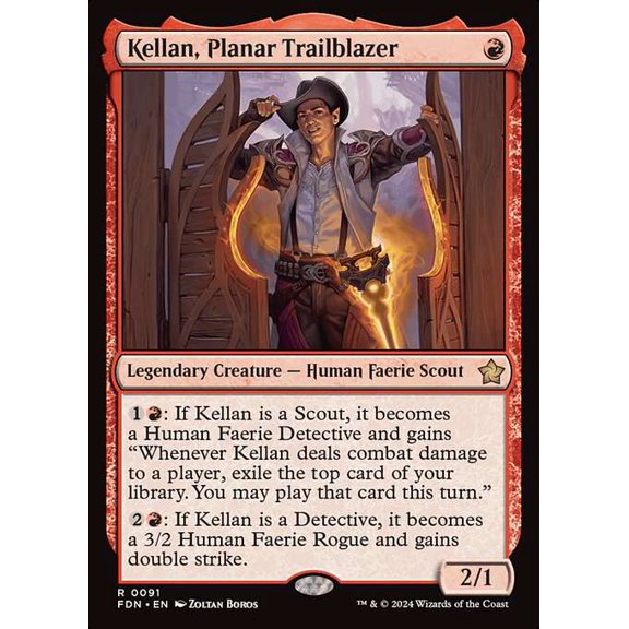 MtG Foundations Rare Kellan, Planar Trailblazer (FOIL) #91