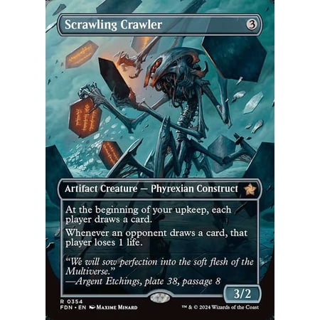 MtG Foundations Rare Scrawling Crawler (Borderless) #354