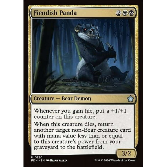 MtG Foundations Uncommon Fiendish Panda #120