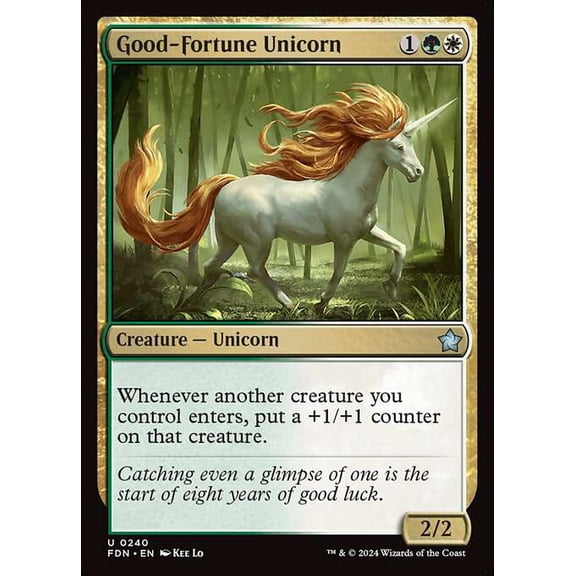 MtG Foundations Uncommon Good-Fortune Unicorn #240