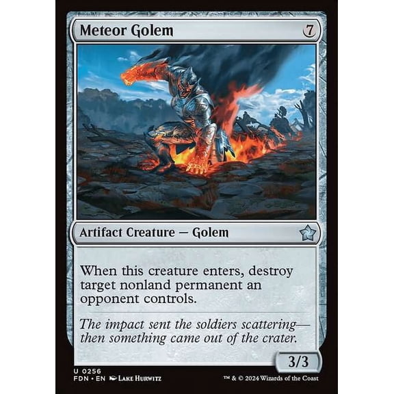 MtG Foundations Uncommon Meteor Golem #256