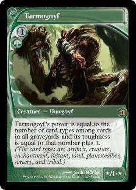 future sight cards mtg Logic Knot [Future Sight] Tarmogoyfs power is equal to the number of card types among cards in all graveyards and its toughness is equal to that number plus 1 Magic the Gathering MTG foil