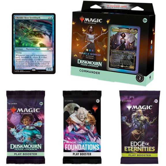 MtG Haunts & Horror Commander Pack Miracle Worker Trading Card Bundle (Bonus 3 Play Pack Boosters)