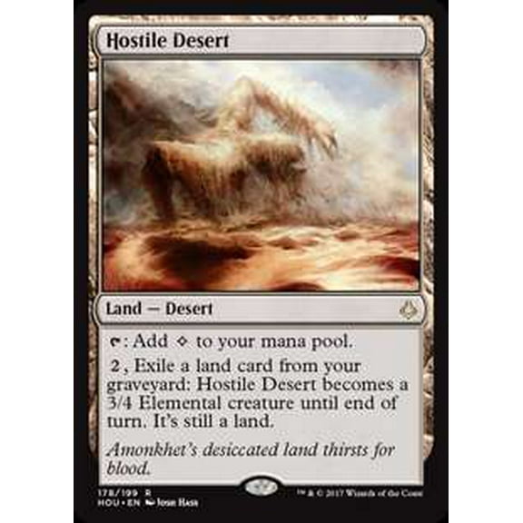 MtG Hour of Devastation Rare Hostile Desert (Foil) #178