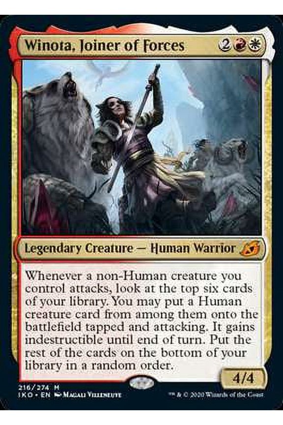 MtG Ikoria: Lair of Behemoths Mythic Rare Winota, Joiner of Forces (Foil) #216