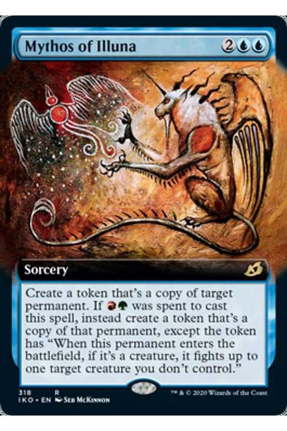 MtG Ikoria: Lair of Behemoths Rare Mythos of Illuna (Extended Art) #318