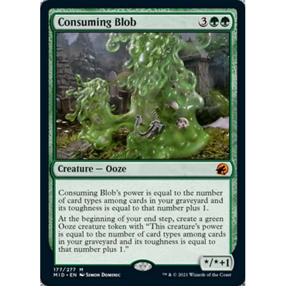 MtG Innistrad: Midnight Hunt Mythic Rare Consuming Blob #177