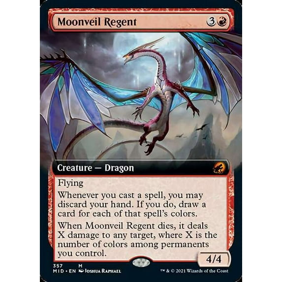 MtG Innistrad: Midnight Hunt Mythic Rare Moonveil Regent (Extended Art) #357