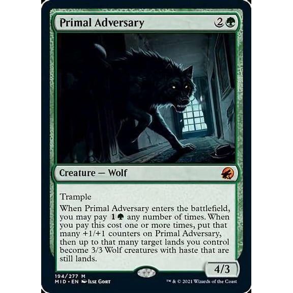MtG Innistrad: Midnight Hunt Mythic Rare Primal Adversary #194