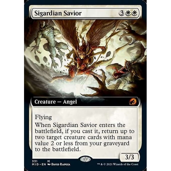 MtG Innistrad: Midnight Hunt Mythic Rare Sigardian Savior (Extended Art Foil) #331