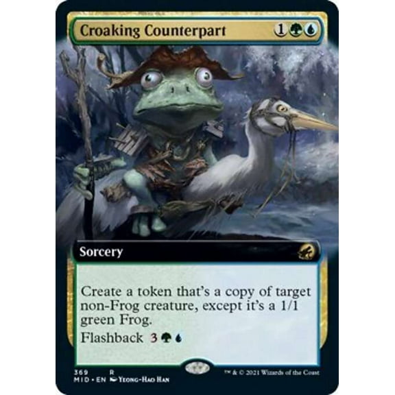 MtG Innistrad: Midnight Hunt Rare Croaking Counterpart (Extended Art) #369