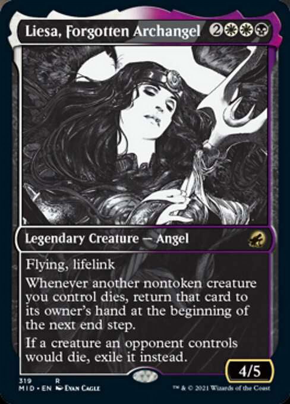 MtG Innistrad: Midnight Hunt Rare Liesa, Forgotten Archangel (Showcase)  #319 - Walmart.com