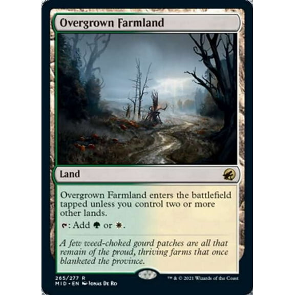 MtG Innistrad: Midnight Hunt Rare Overgrown Farmland #265