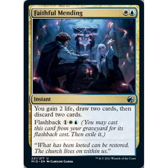MtG Innistrad: Midnight Hunt Uncommon Faithful Mending #221