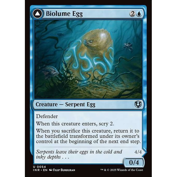MtG Innistrad Remastered Uncommon Biolume Egg // Biolume Serpent #54