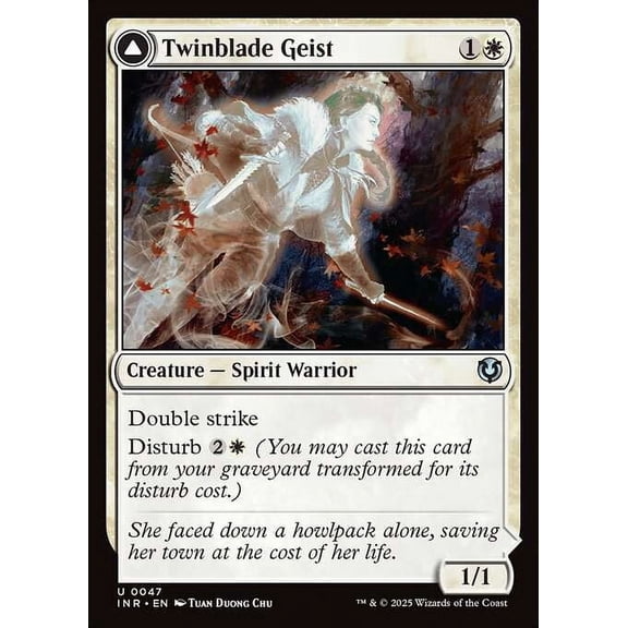 MtG Innistrad Remastered Uncommon Twinblade Geist // Twinblade Invocation #47