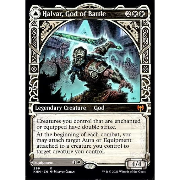 MtG Kaldheim Mythic Rare Halvar, God of Battle // Sword of the Realms (Showcase) #299