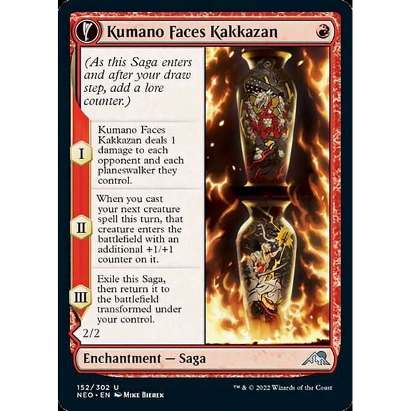 MtG Kamigawa Neon Dynasty Uncommon Kumano Faces Kakkazan // Etching of Kumano #152