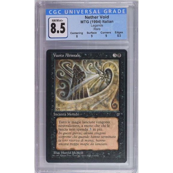 MtG Legends Rare Nether Void (Italian Graded CGC 8.5 - NM/Mint+)