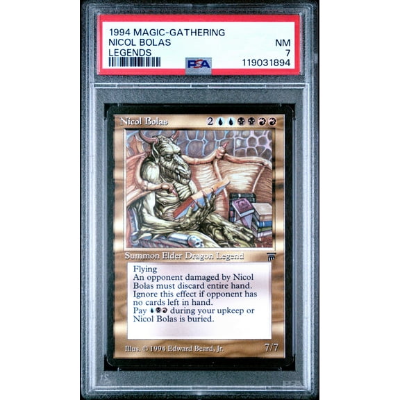 MtG Legends Rare Nicol Bolas (PSA NM 7)
