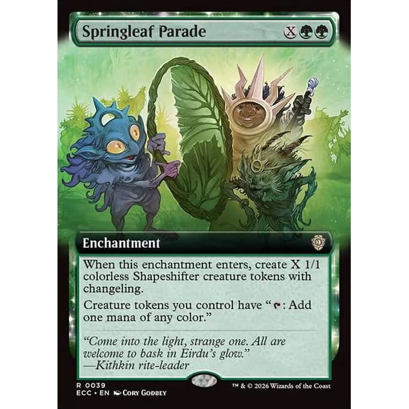 MtG Lorwyn Eclipsed Commander Rare Springleaf Parade [Extended Art] #39