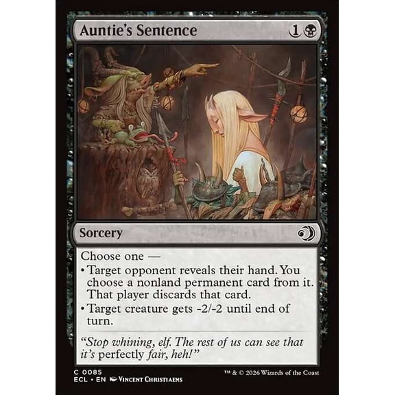 MtG Lorwyn Eclipsed Common Auntie's Sentence [FOIL] #85
