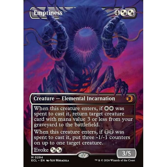 MtG Lorwyn Eclipsed Mythic Rare Emptiness [Borderless FOIL] #294