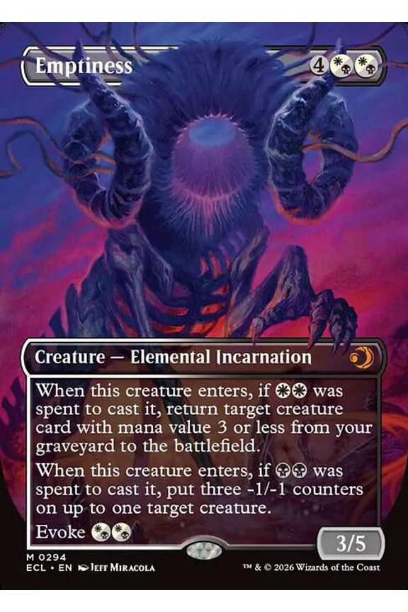 MtG Lorwyn Eclipsed Mythic Rare Emptiness [Borderless FOIL] #294