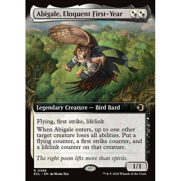 MtG Lorwyn Eclipsed Rare Abigale, Eloquent First-Year [Extended Art] #368