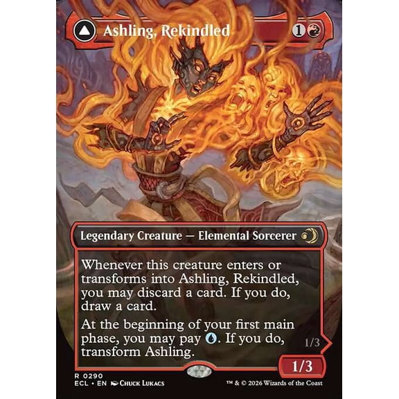 MtG Lorwyn Eclipsed Rare Ashling, Rekindled // Ashling, Rimebound [Borderless] #290