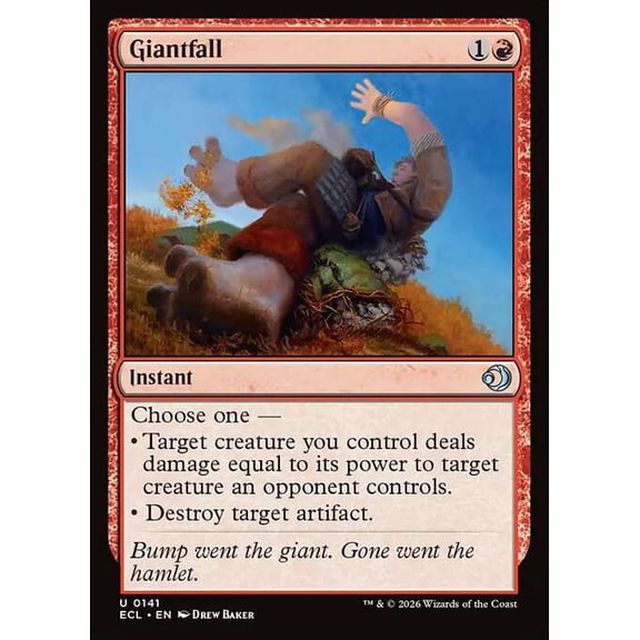MtG Lorwyn Eclipsed Uncommon Giantfall [FOIL] #141