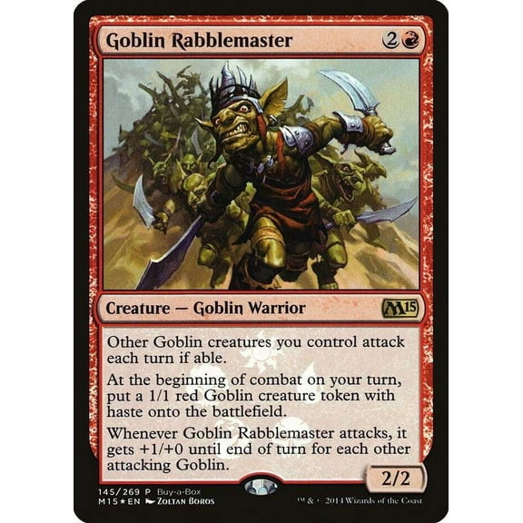 MtG M15 Rare Gobblin RabblemasterAzcanta (FOIL Buy-a-Box Promo) #145