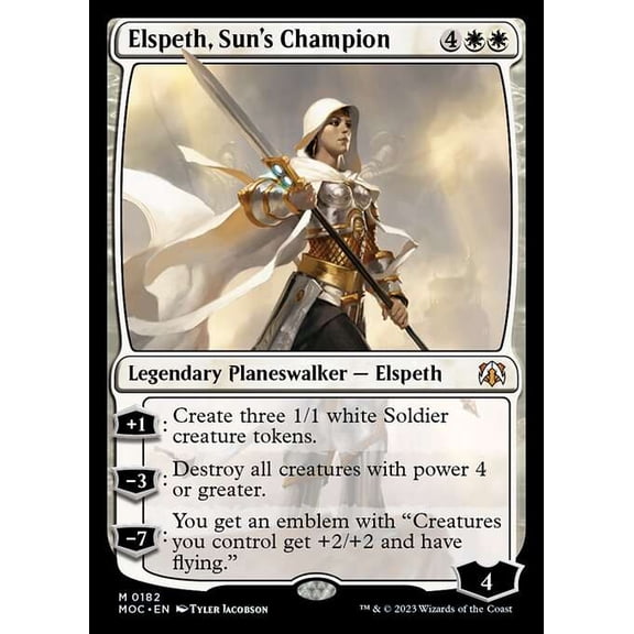 MtG March of the Machine Commander Mythic Rare Elspeth, Sun's Champion #182