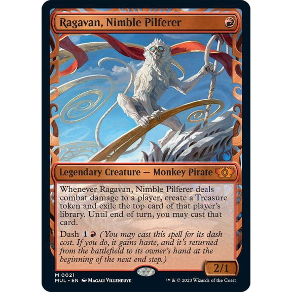 MtG March of the Machine Multiverse Legends Mythic Rare Ragavan, Nimble Pilferer [Showcase Foil] #21