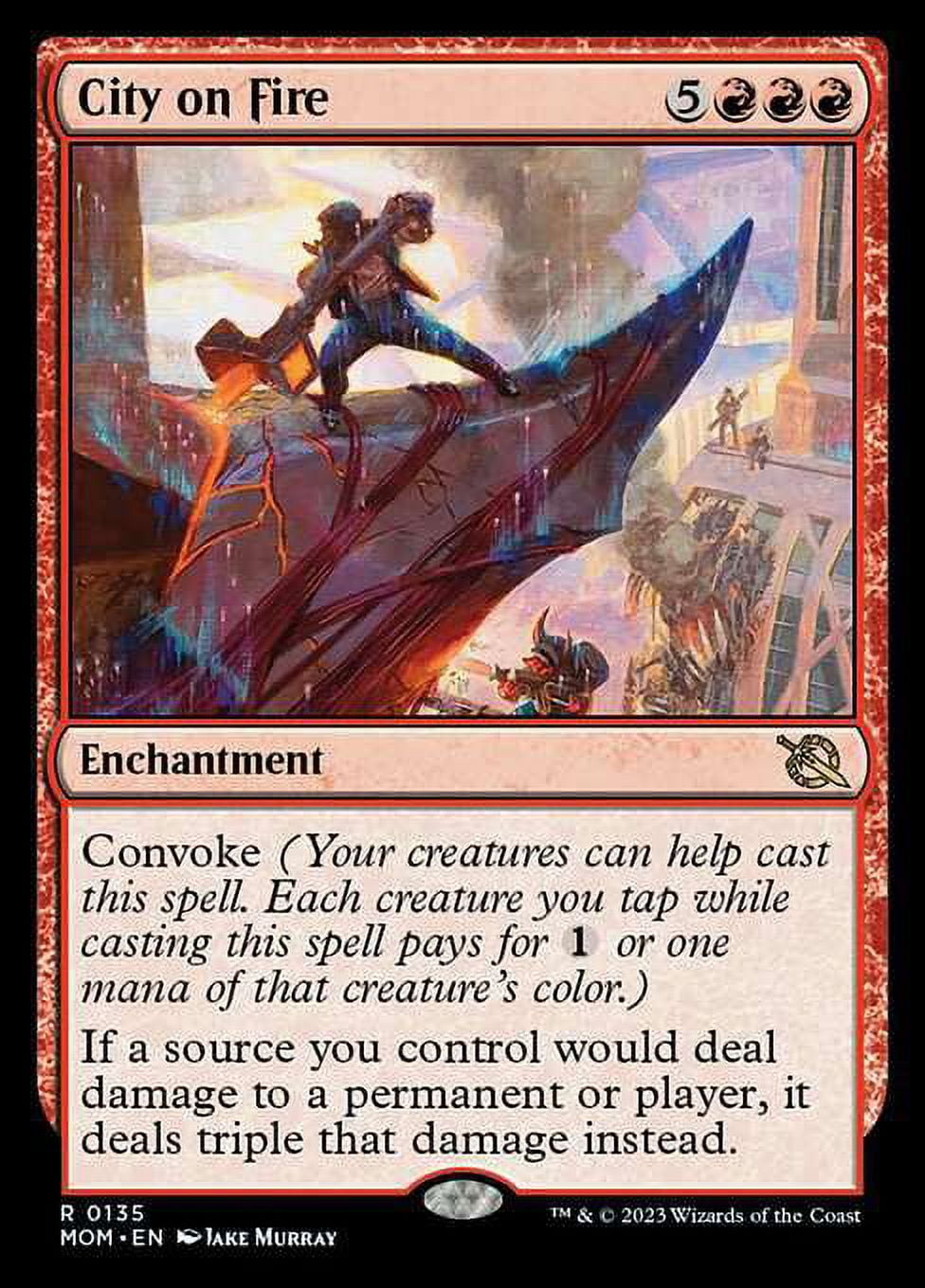 march of the machine rare cards MtG March of the Machine Rare City on Fire #135