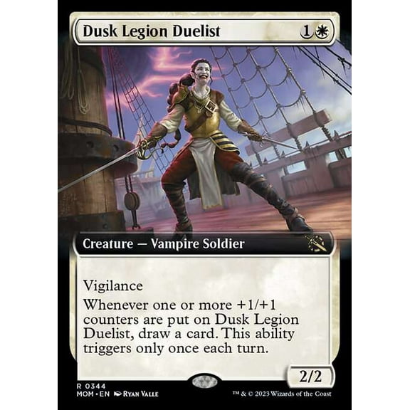 MtG March of the Machine Rare Dusk Legion Duelist (Extended Art FOIL) #344