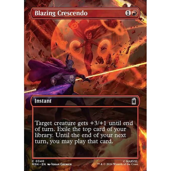 MtG Marvel Super Heroes Common Blazing Crescendo [Borderless Scene] #340
