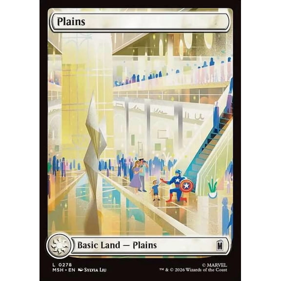 MtG Marvel Super Heroes Common Plains [City Calm FOIL] #278