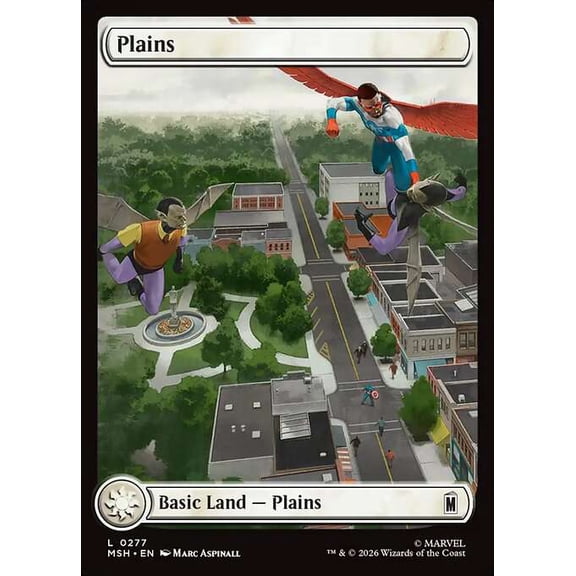 MtG Marvel Super Heroes Common Plains [City Chaos FOIL] #277