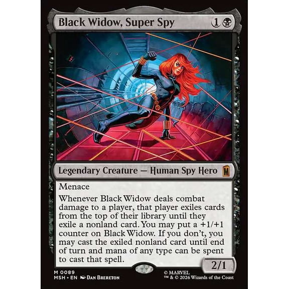 MtG Marvel Super Heroes Mythic Rare Black Widow, Super Spy #89