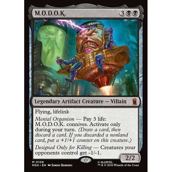 MtG Marvel Super Heroes Mythic Rare M.O.D.O.K. #106