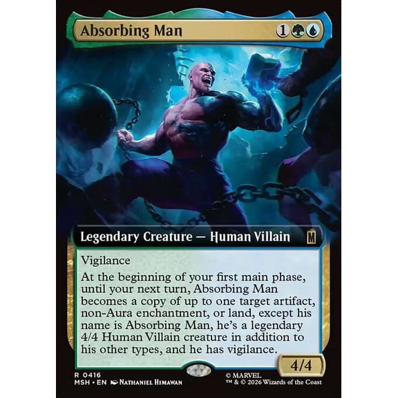 MtG Marvel Super Heroes Rare Absorbing Man [Extended Art FOIL] #416