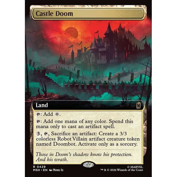 MtG Marvel Super Heroes Rare Castle Doom [Extended Art] #429