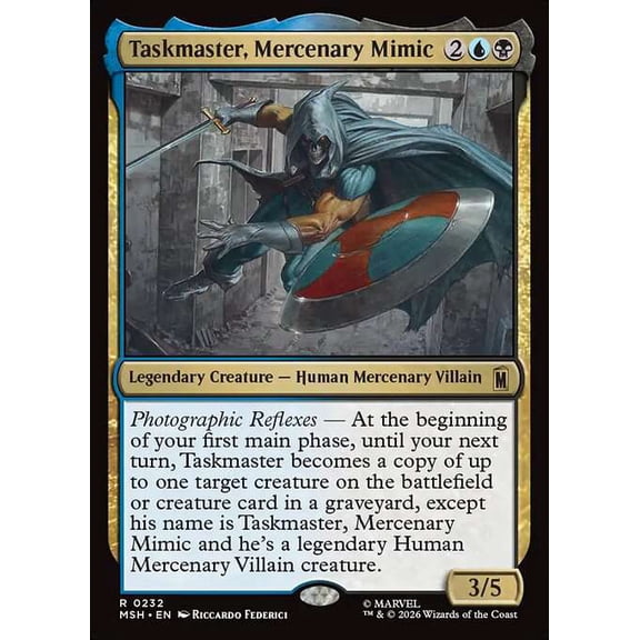MtG Marvel Super Heroes Rare Taskmaster, Mercenary Mimic #232