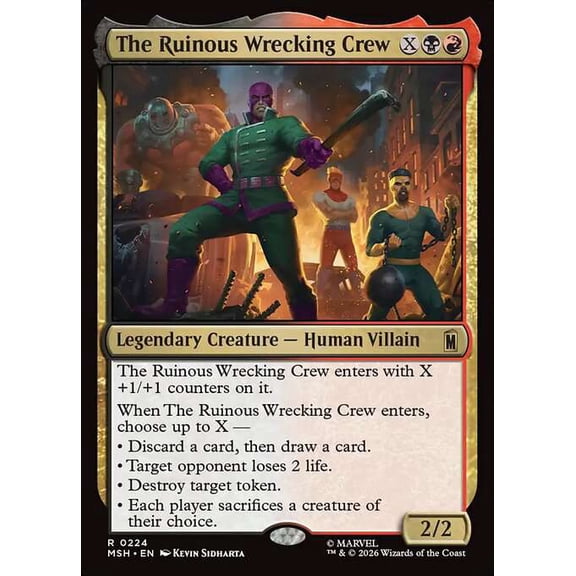 MtG Marvel Super Heroes Rare The Ruinous Wrecking Crew #224